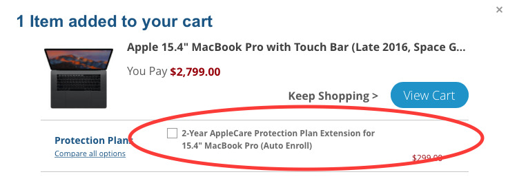 MacBook Pro with Touch Bar and AppleCare