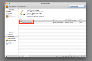 keychain access macOS find wifi password