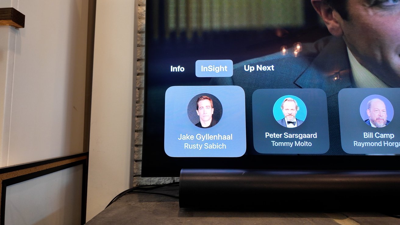 The InSight interface showing on screen with the profile of Jake Gyllenhaal selected